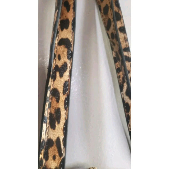 INC International Concepts Bag Beige Leopard Handle Straw Round Animal Print New - Picture 3 of 9
